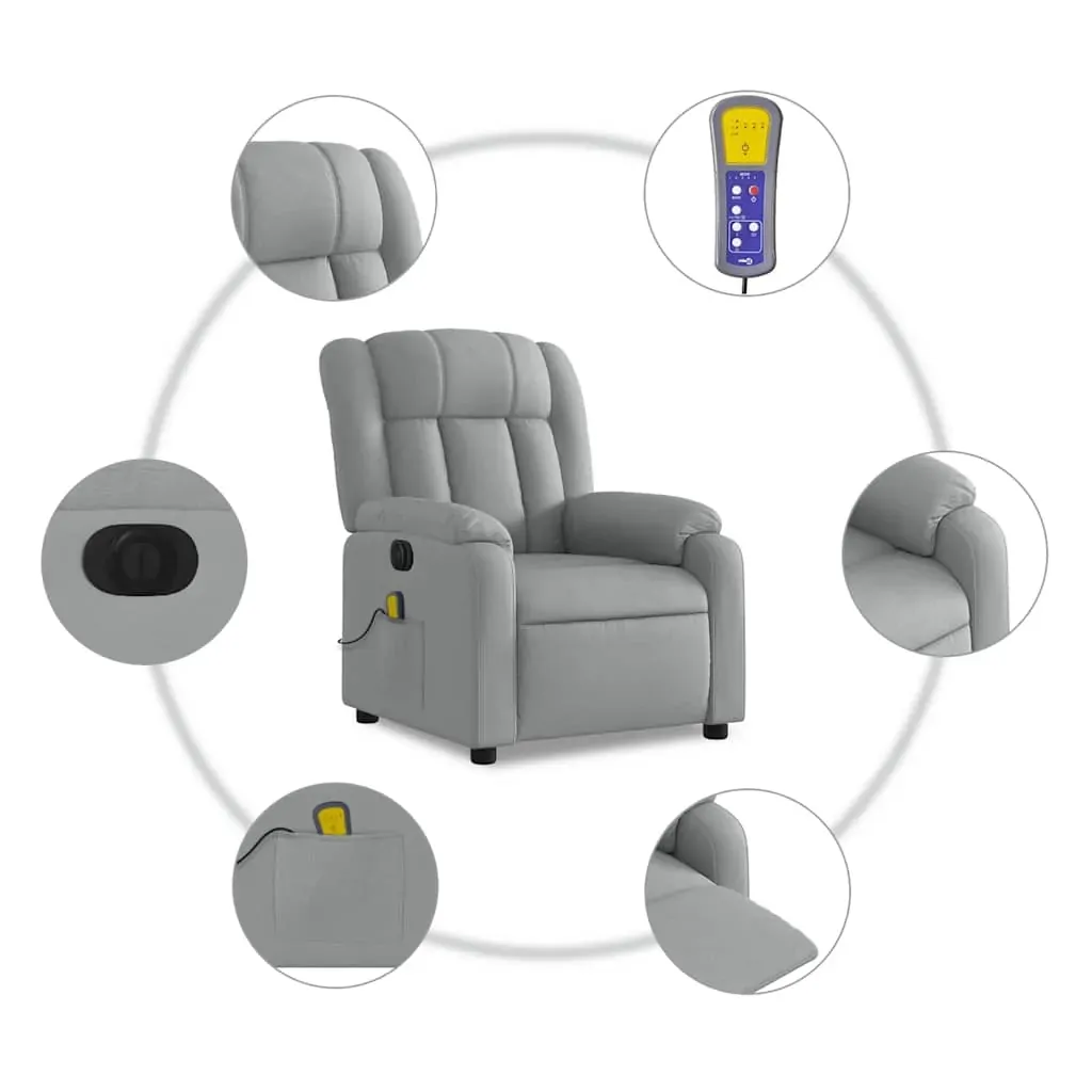 Electric Massage Recliner Chair Light Grey Fabric Price