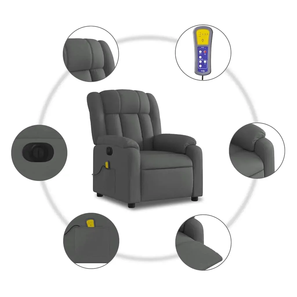 Electric Massage Recliner Chair Dark Grey Fabric Price