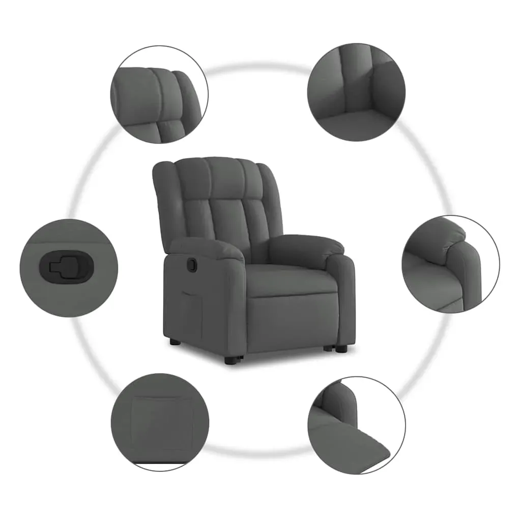 Stand up Massage Recliner Chair Dark Grey Fabric Price