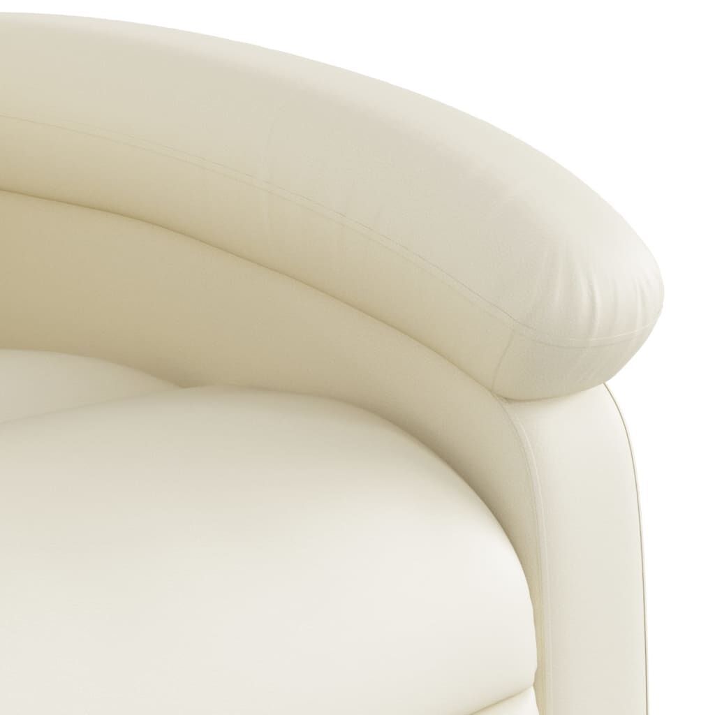 Massage Recliner Chair Cream Faux Leather Price