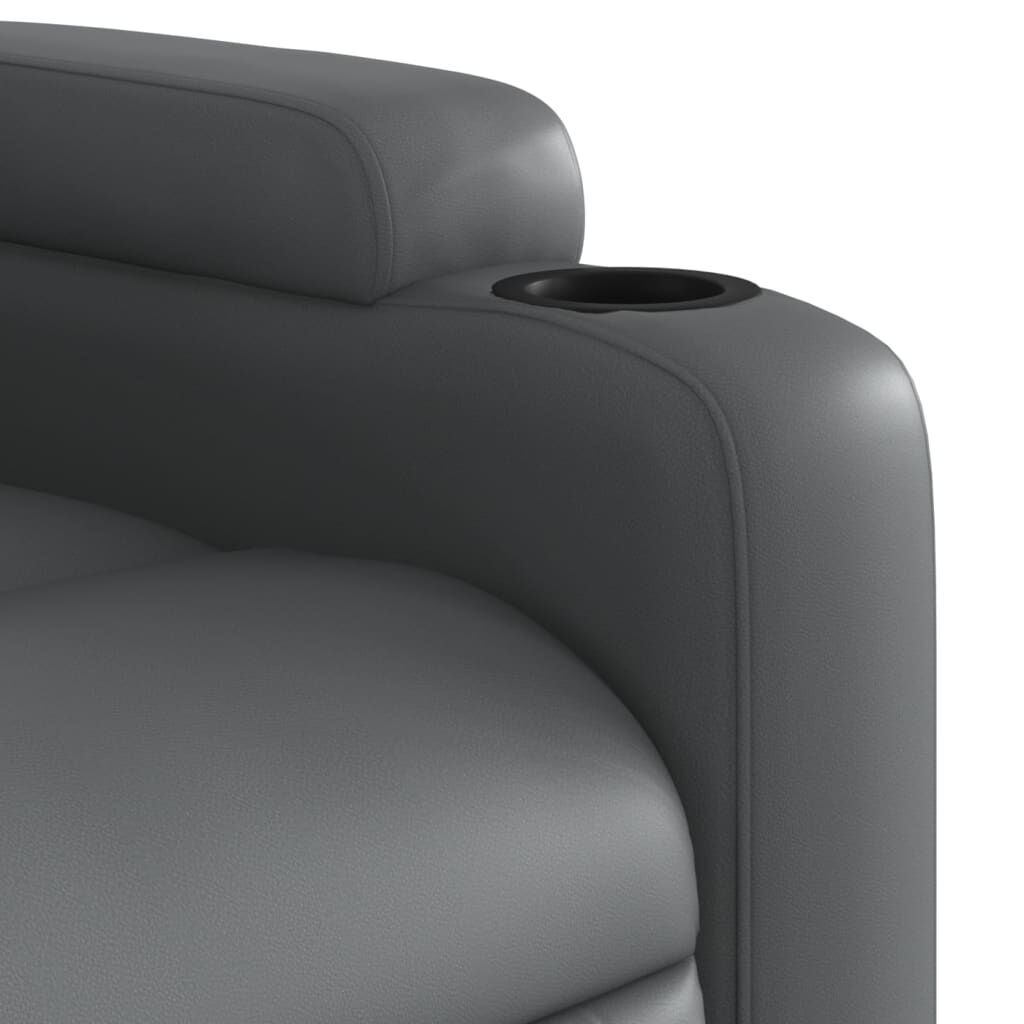 Massage Recliner Chair Grey Faux Leather Price