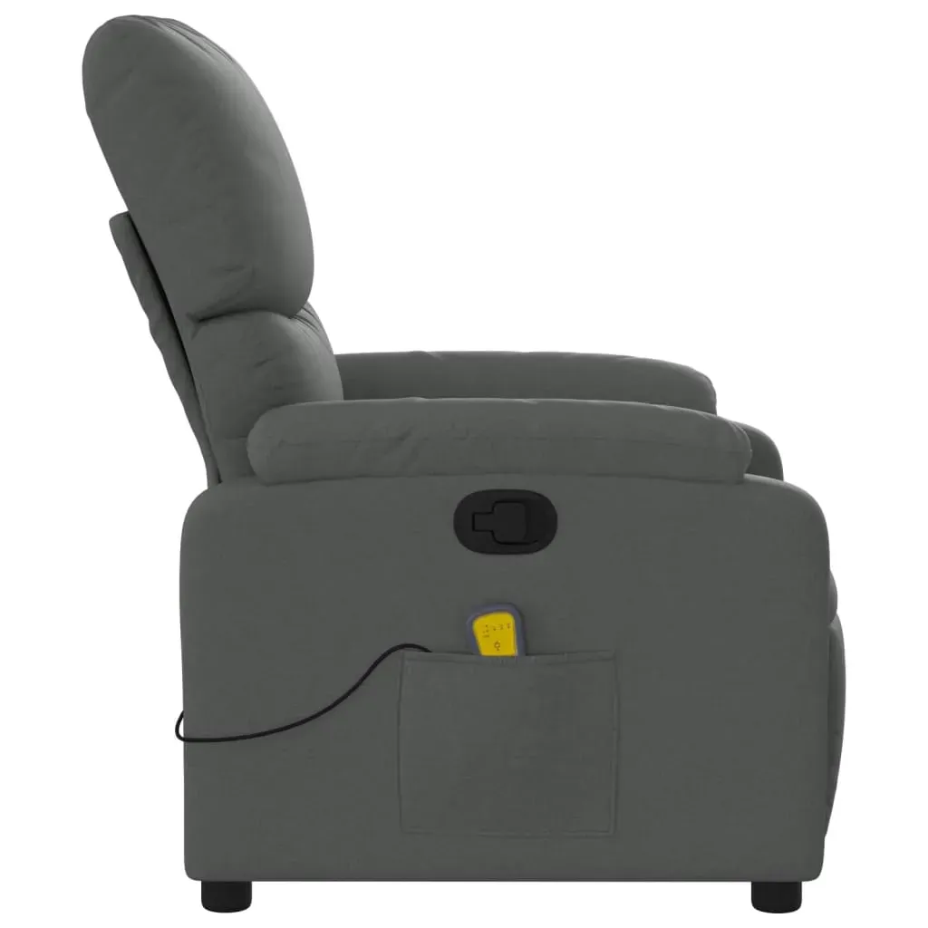 Massage Recliner Chair Dark Grey Fabric Price