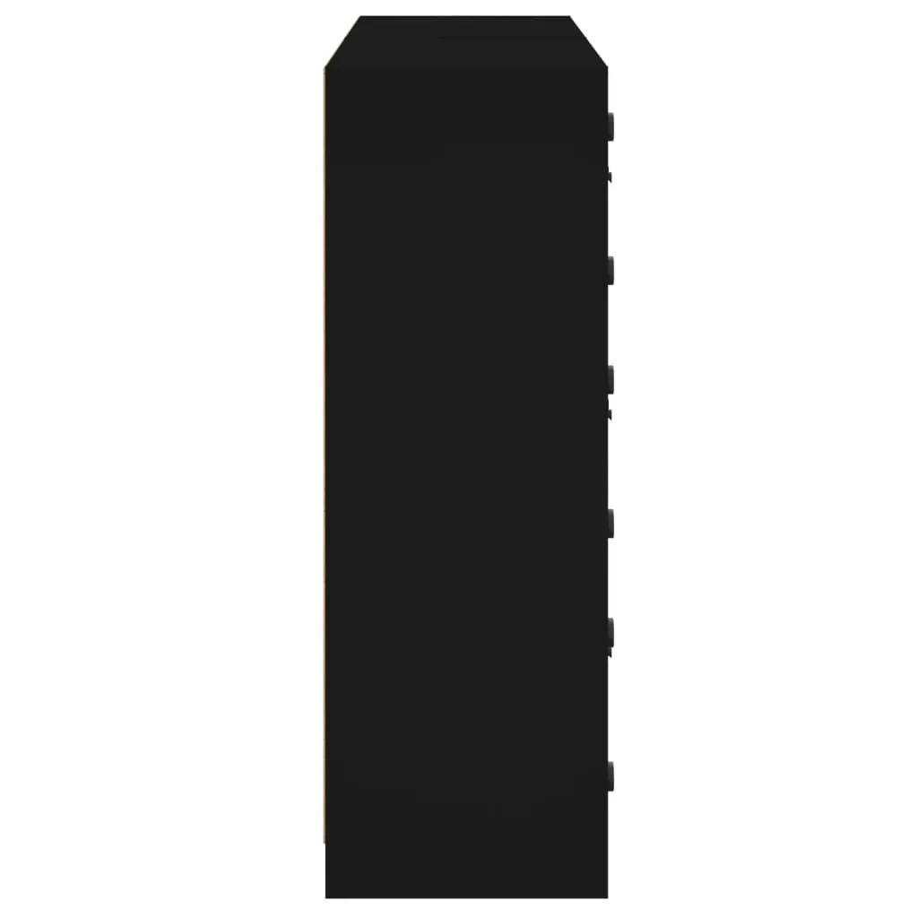 Bookcase with Doors Black 136x37x109 cm Engineered Wood Price