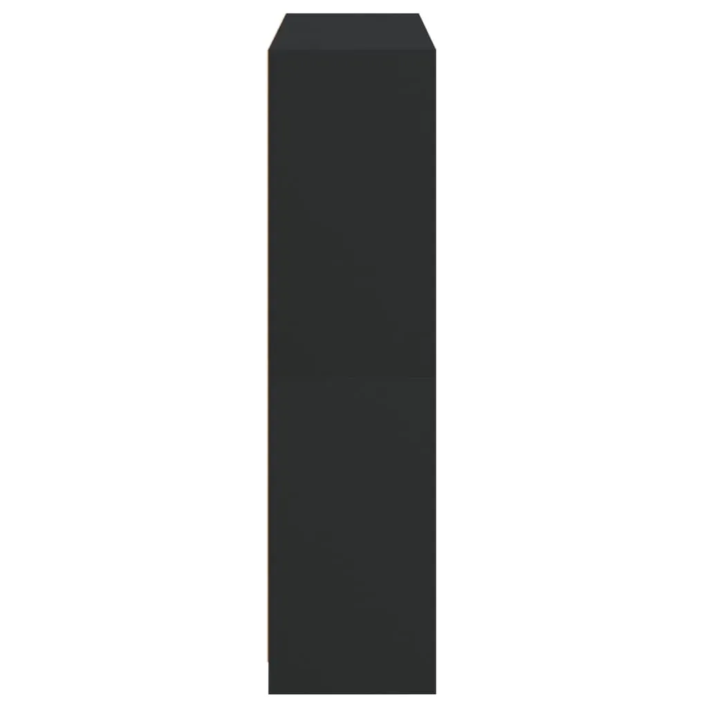 Bookcase with Doors Black 136x37x142 cm Engineered Wood Price
