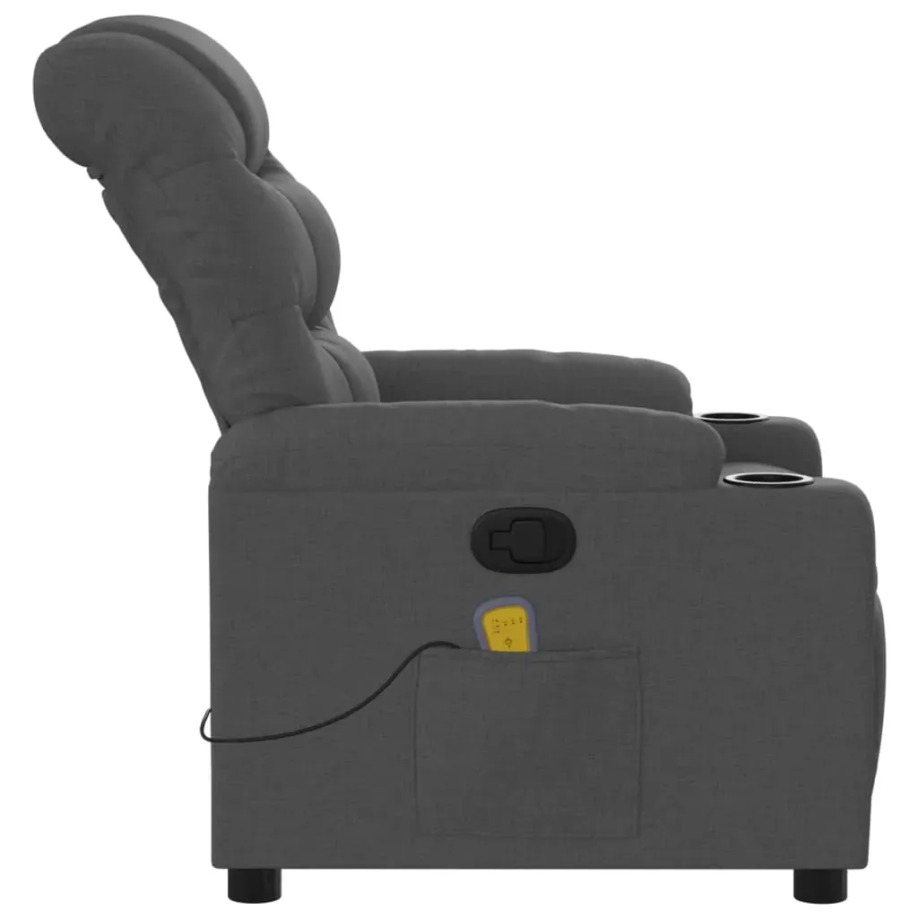 Massage Recliner Chair Dark Grey Fabric Price