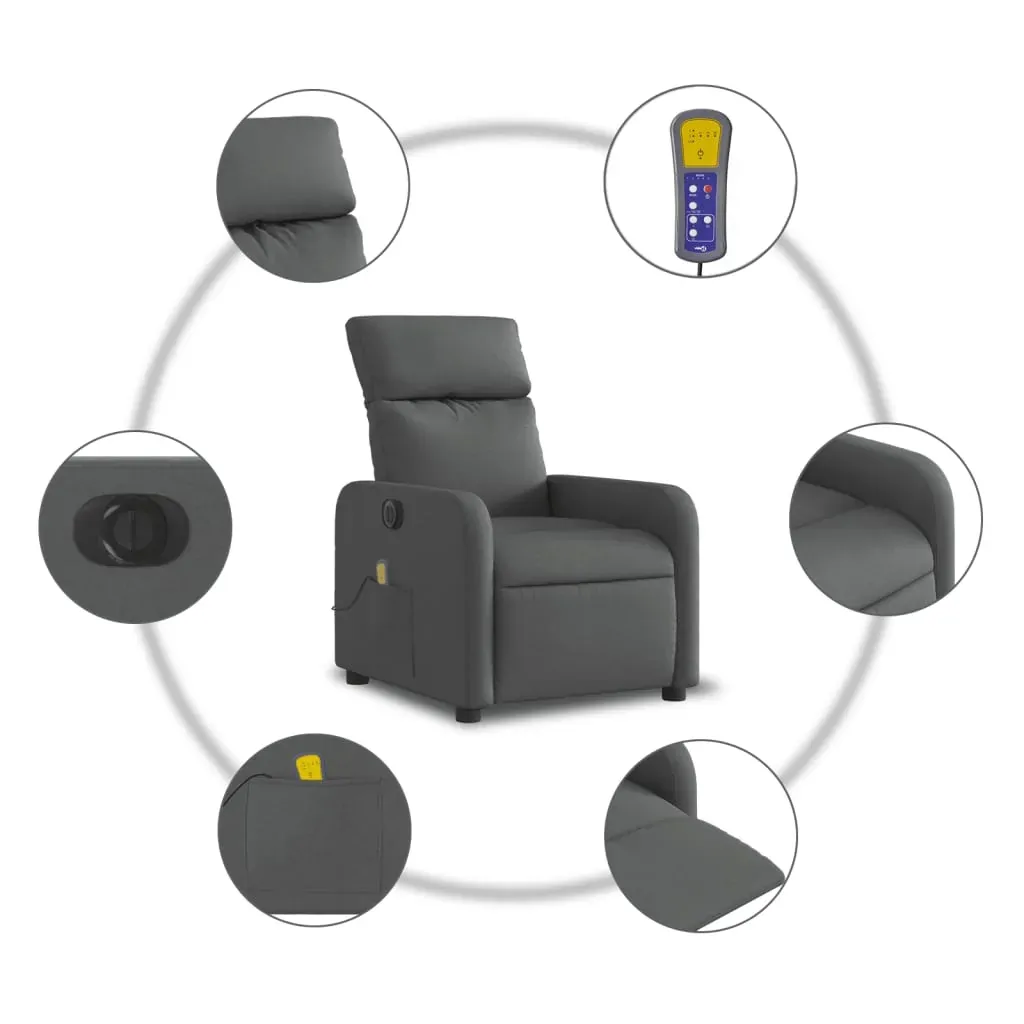 Electric Massage Recliner Chair Dark Grey Fabric Price