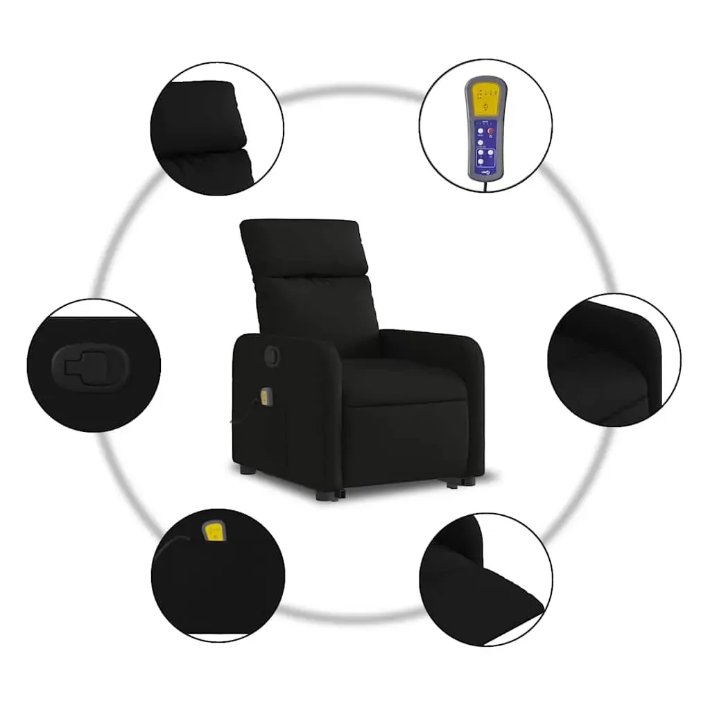 Stand up Massage Recliner Chair Black Fabric Price