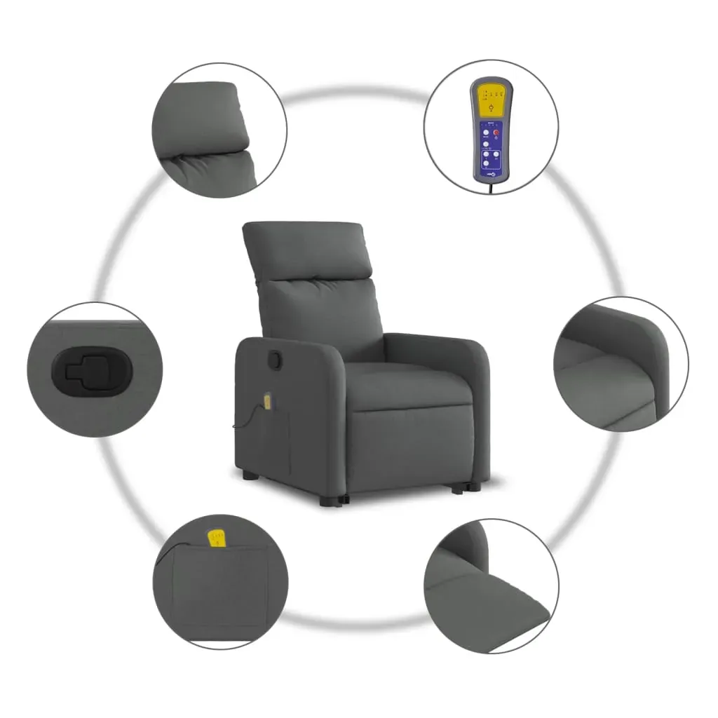 Electric Stand up Massage Recliner Chair Dark Grey Fabric Price