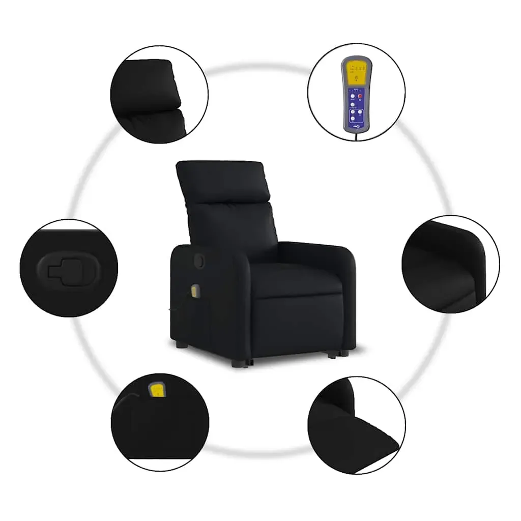 Stand up Massage Recliner Chair Black Faux Leather Price