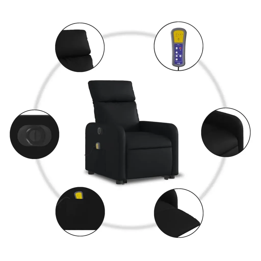 Electric Stand up Massage Recliner Chair Black Faux Leather Price