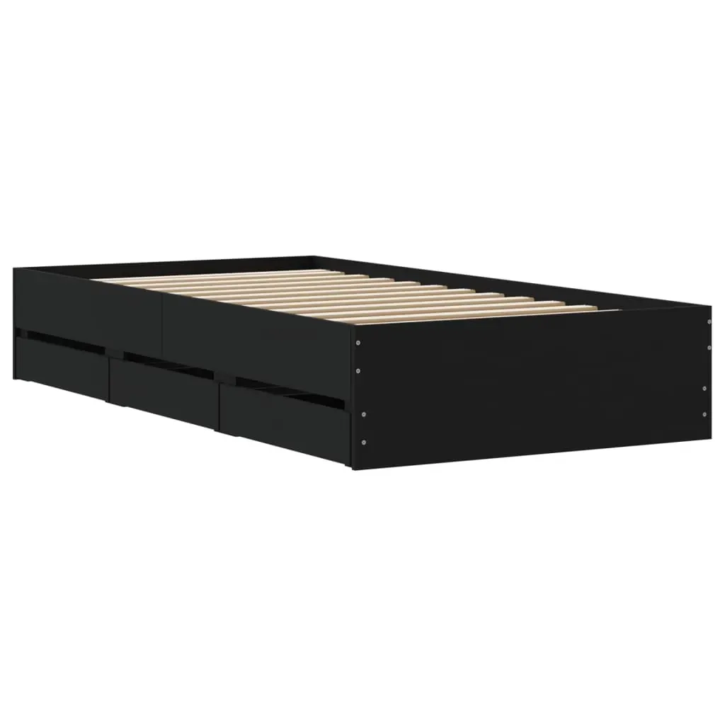 Bed Frame with Drawers without Mattress Black 90x190 cm Price