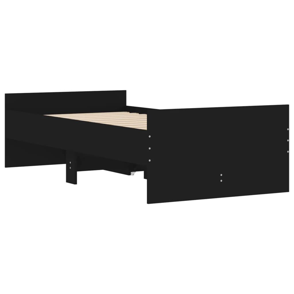 Bed Frame with Drawers without Mattress Black 90x190 cm Price