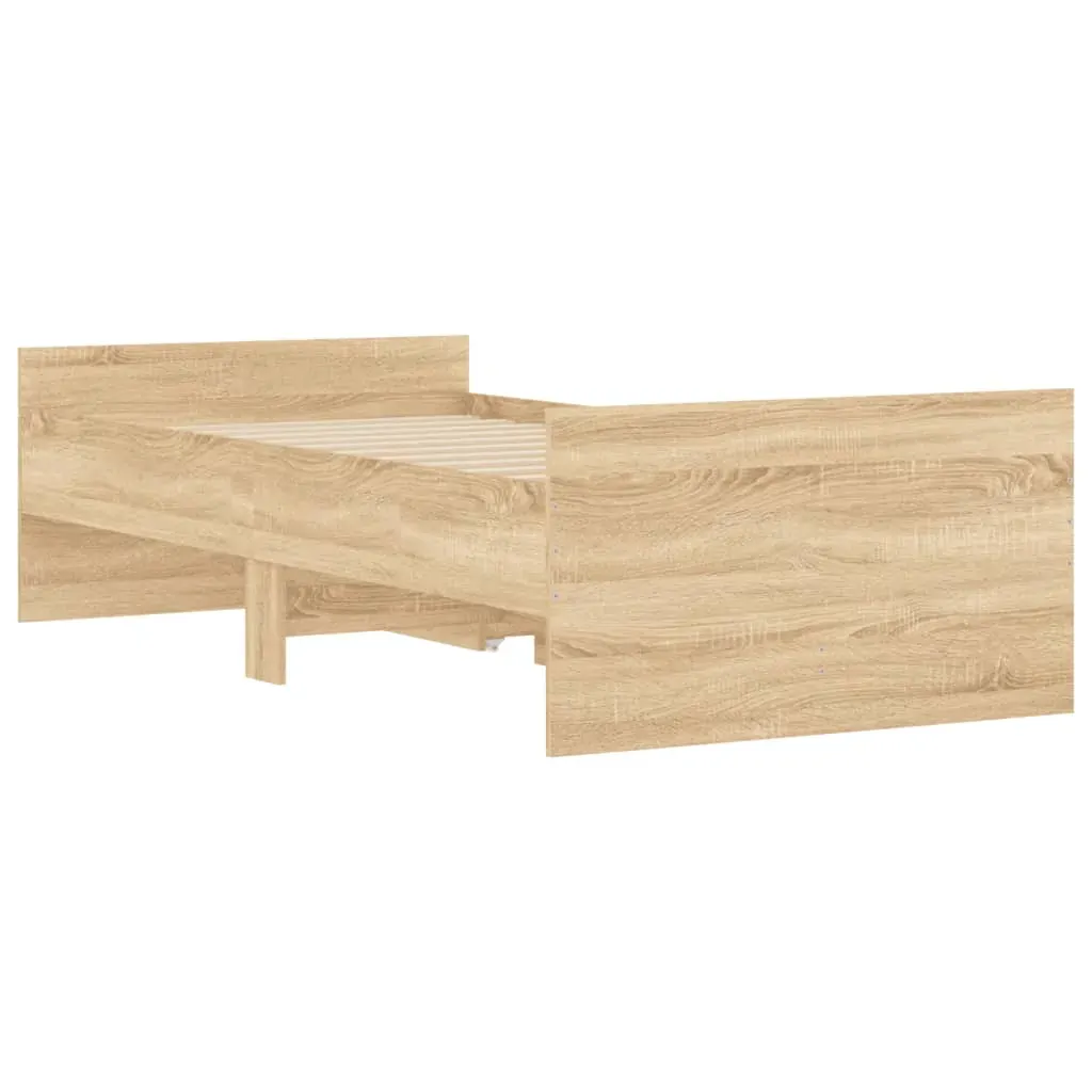 Bed Frame with Drawers without Mattress Sonoma Oak 90x190 cm Price