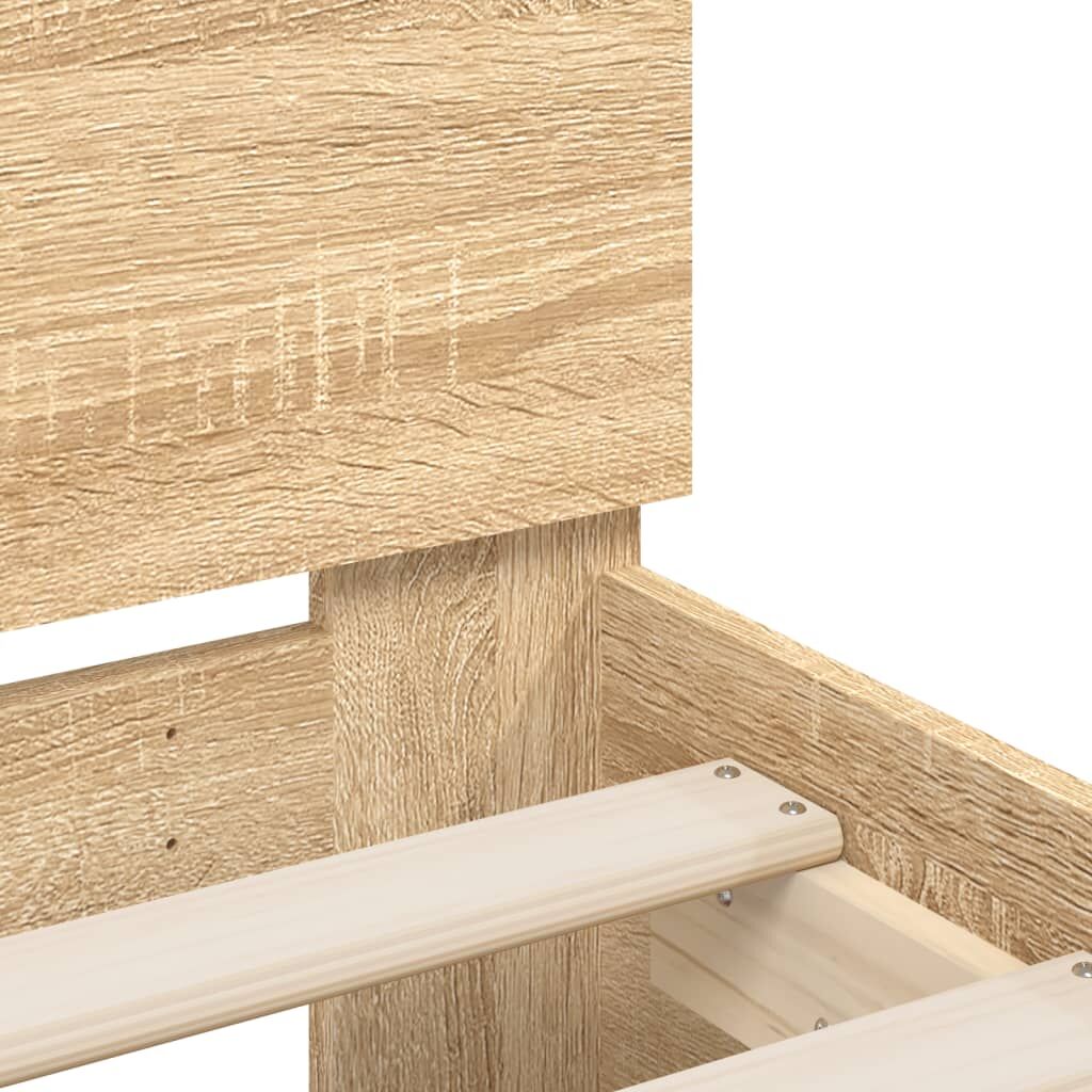 Bed Frame without Mattress Sonoma Oak 183x203 cm King Price