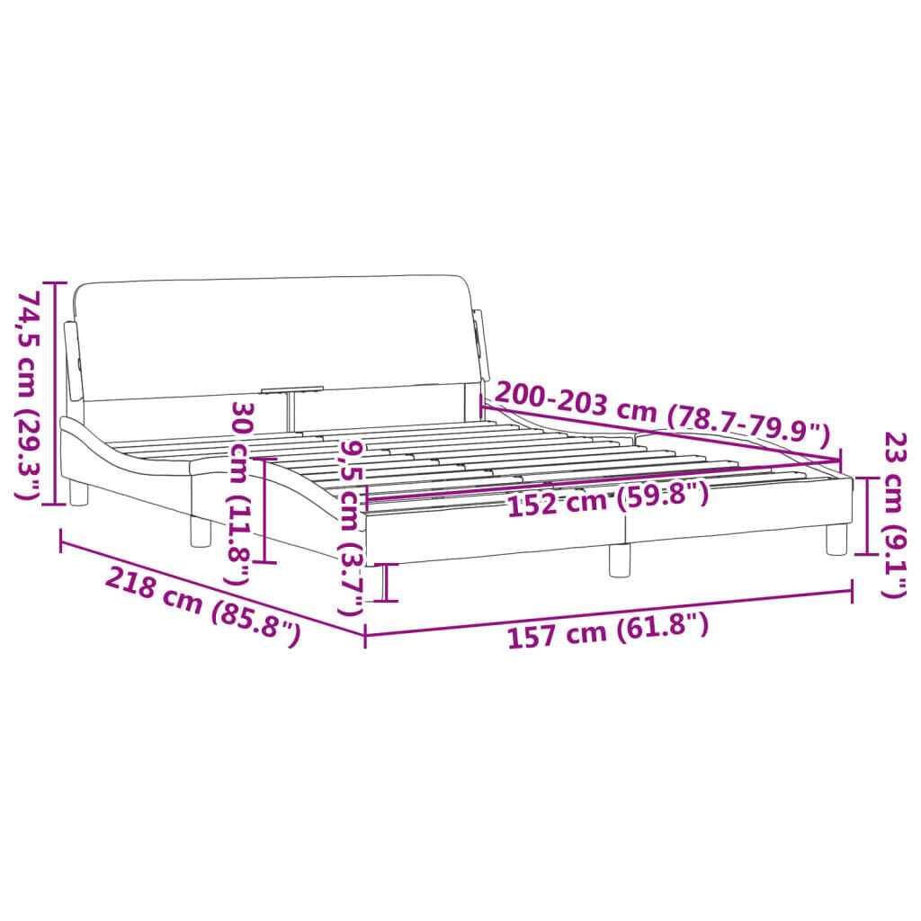 Bed Frame without Mattress Black 152x203 cm Queen Faux Leather Price