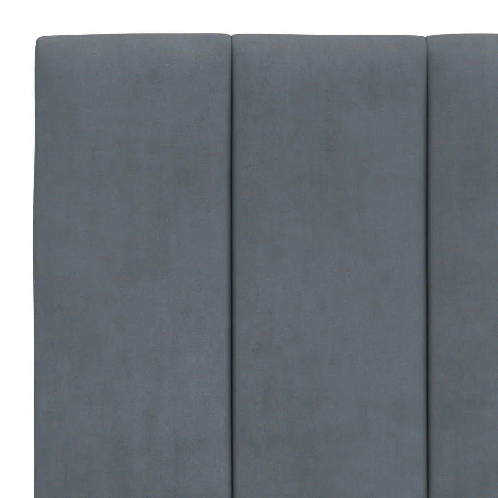 Headboard Cushion "Hanko" Dark Grey 90 cm Velvet Price