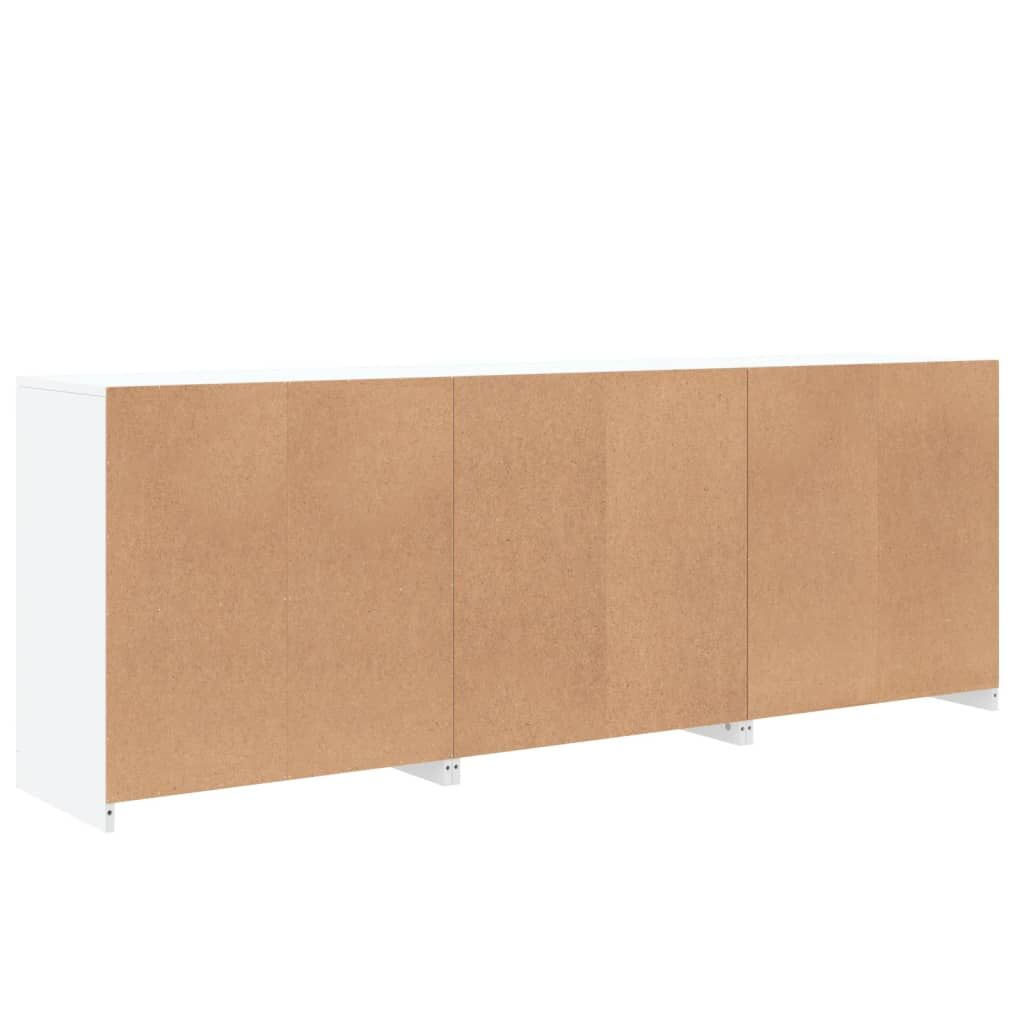 Sideboard with LED Lights White 181.5x37x67 cm Price
