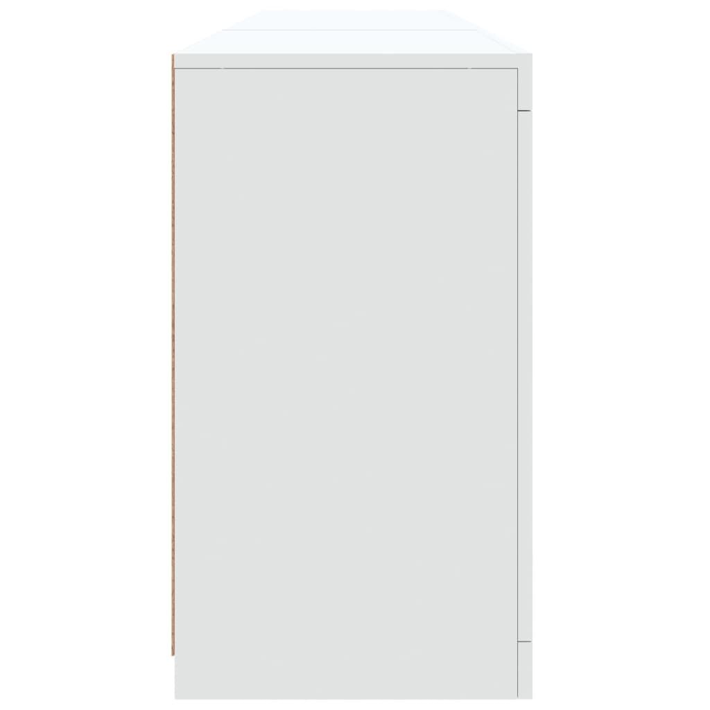 Sideboard with LED Lights White 162x37x67 cm Price