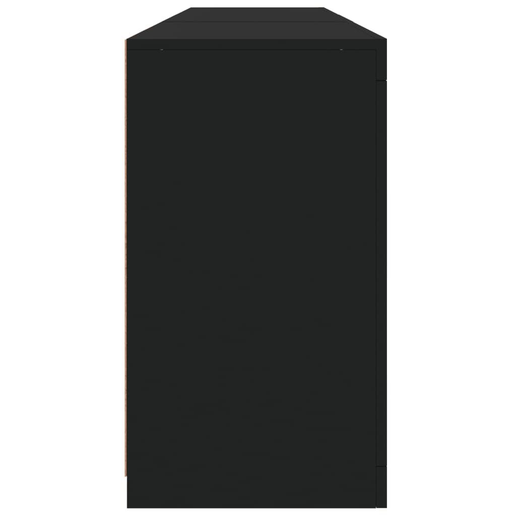 Sideboard with LED Lights Black 181.5x37x67 cm Price