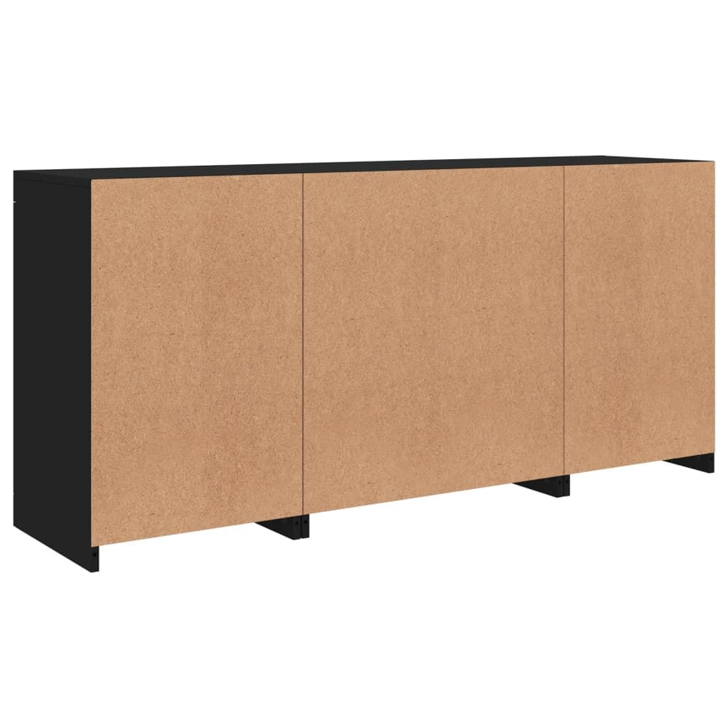 Sideboard with LED Lights Black 142.5x37x67 cm Price