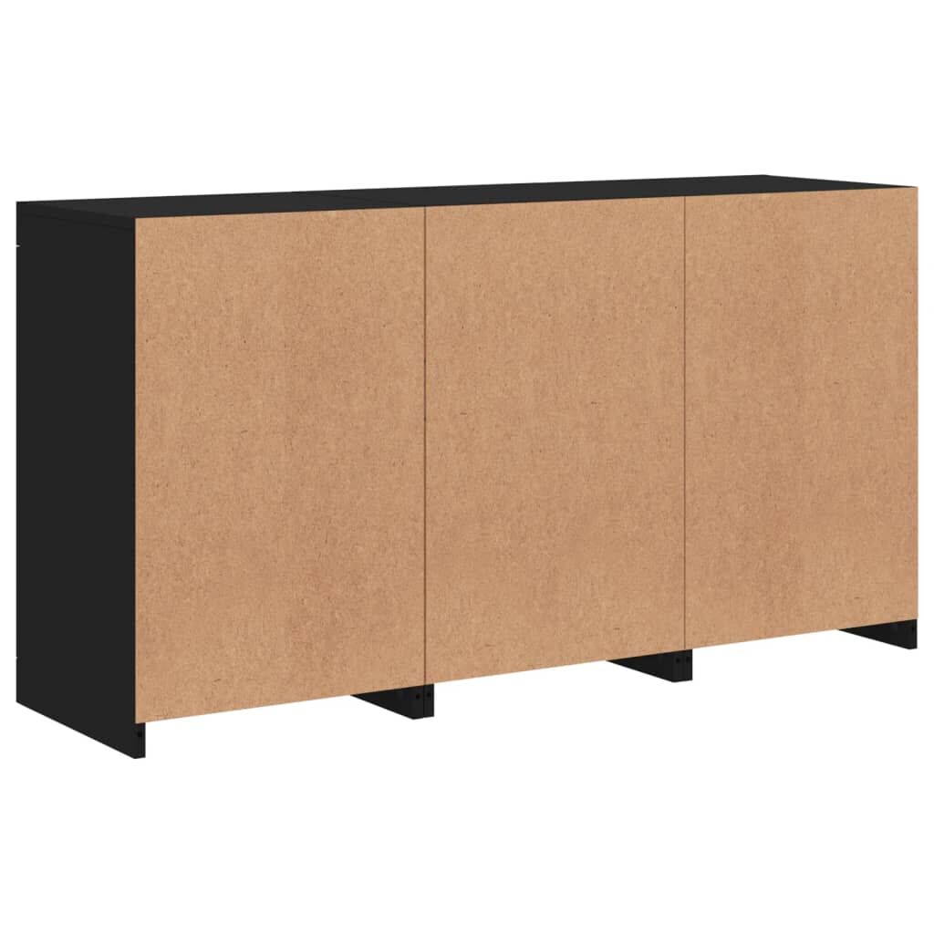 Sideboard with LED Lights Black 123x37x67 cm Price