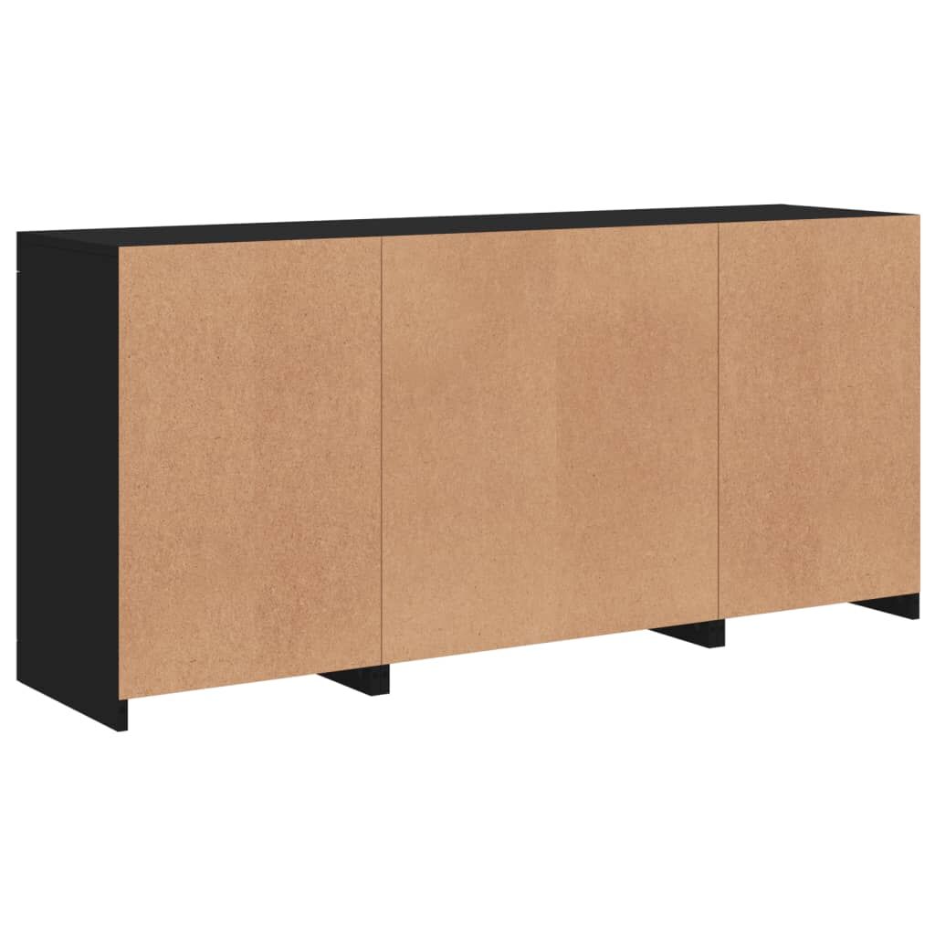 Sideboard with LED Lights Black 142.5x37x67 cm Price