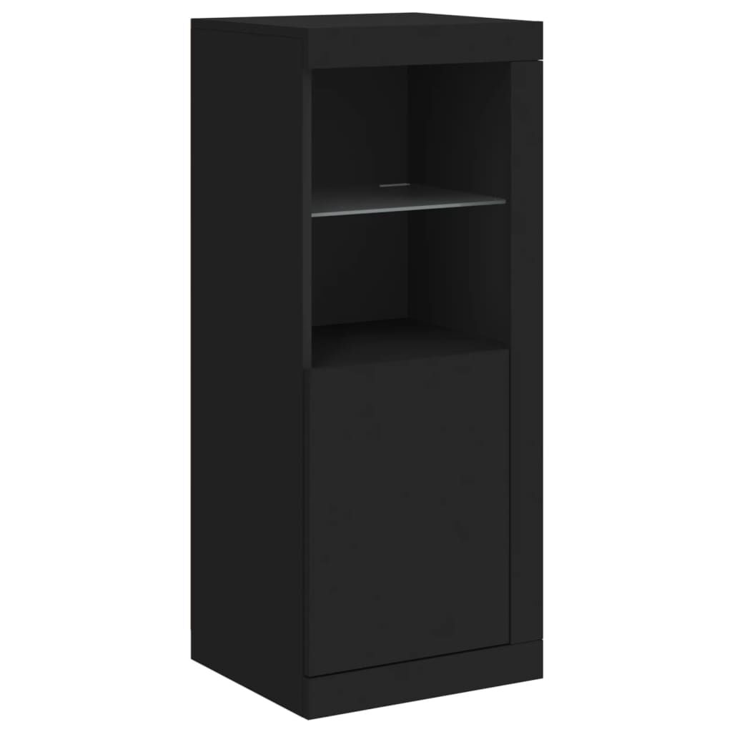 Sideboards with LED Lights 3 pcs Black Engineered Wood Price
