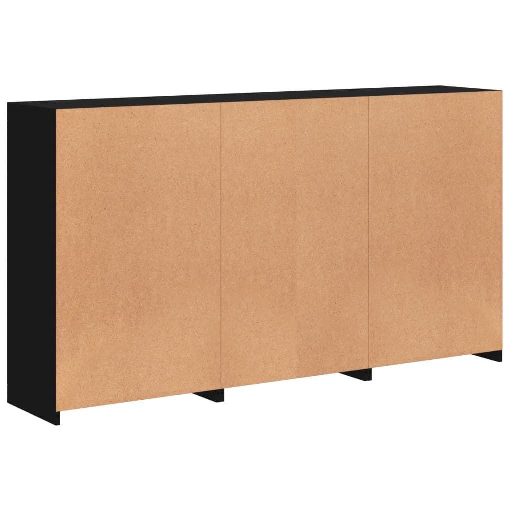 Sideboard with LED Lights Black 181.5x37x100 cm Price