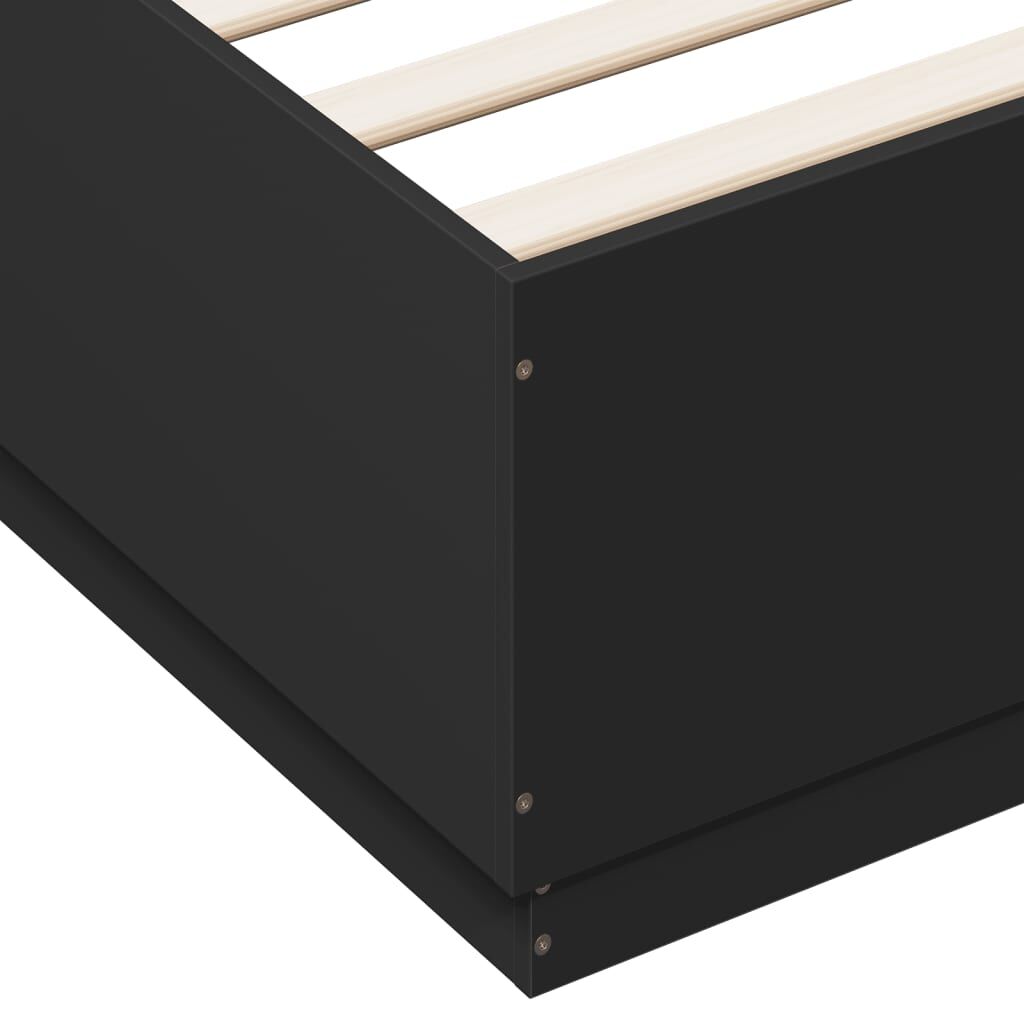 Bed Frame with LED without Mattress Black 150x200 cm Price