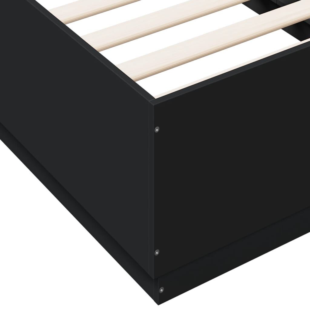 Bed Frame with LED without Mattress Black 90x190 cm Price