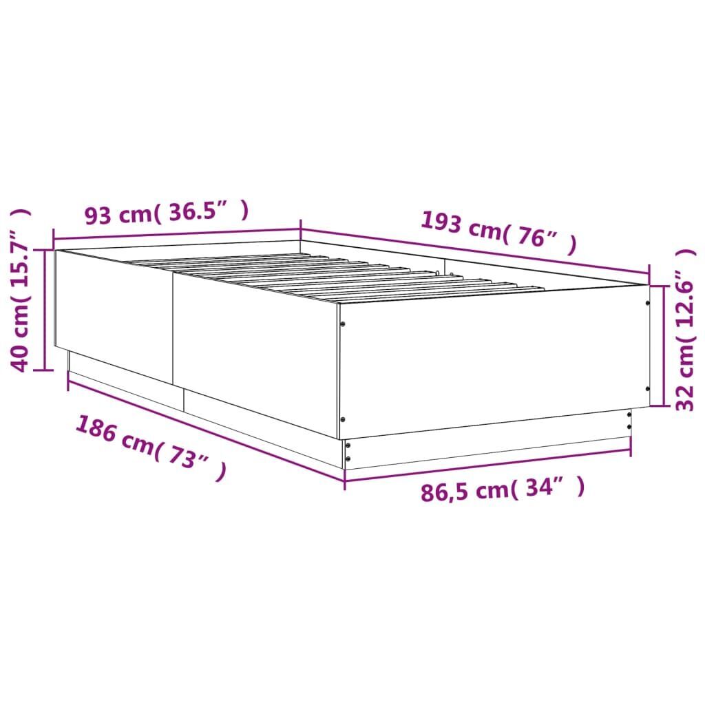 Bed Frame without Mattress Sonoma Oak 90x190 cm Price