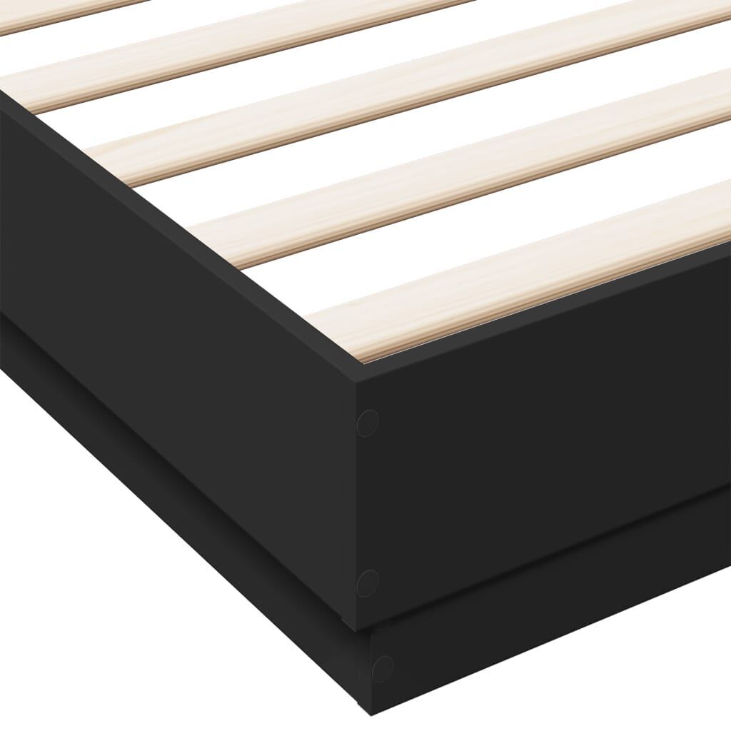 Bed Frame with LED without Mattress Black 183x203 cm King Price