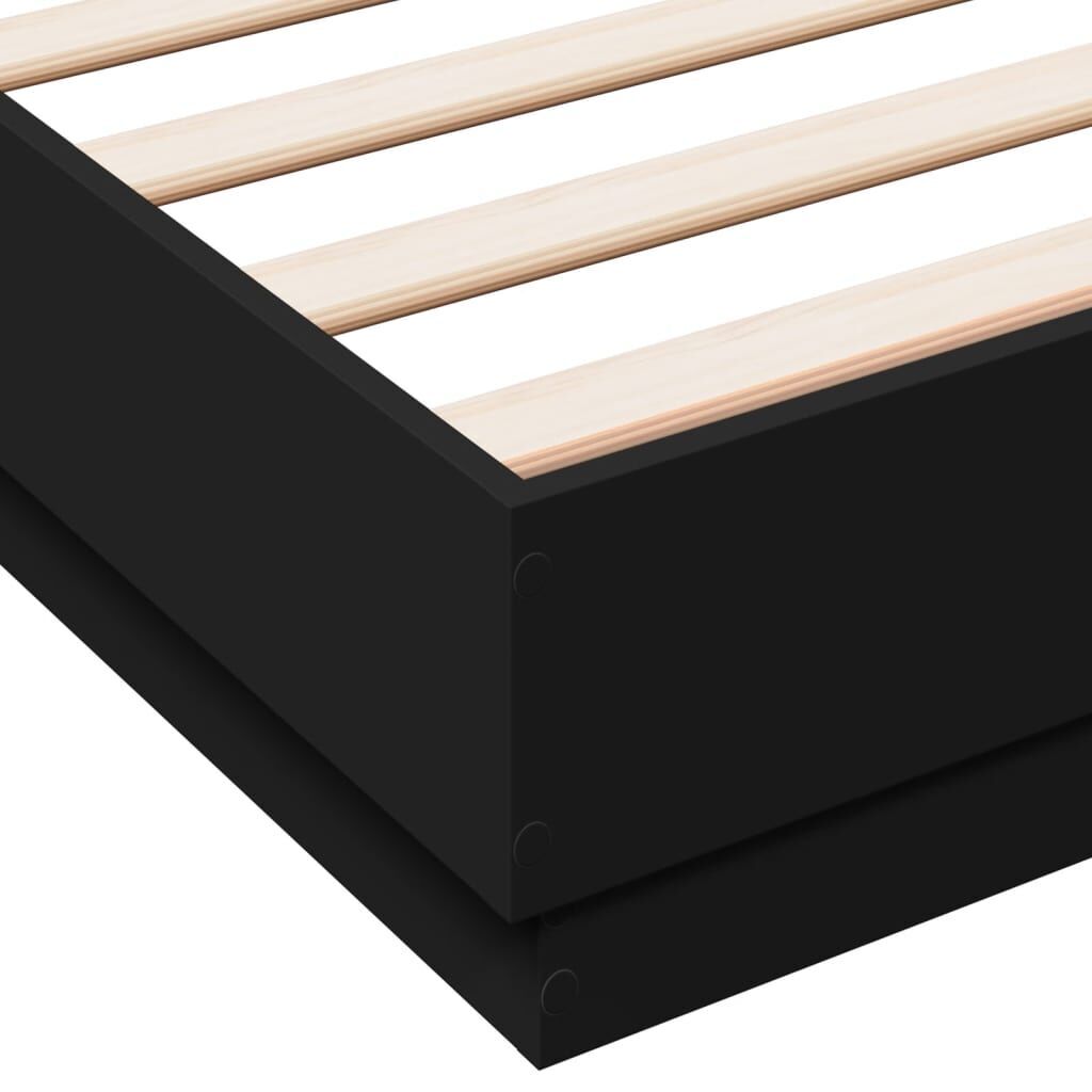 Bed Frame with LED without Mattress Black 150x200 cm Price