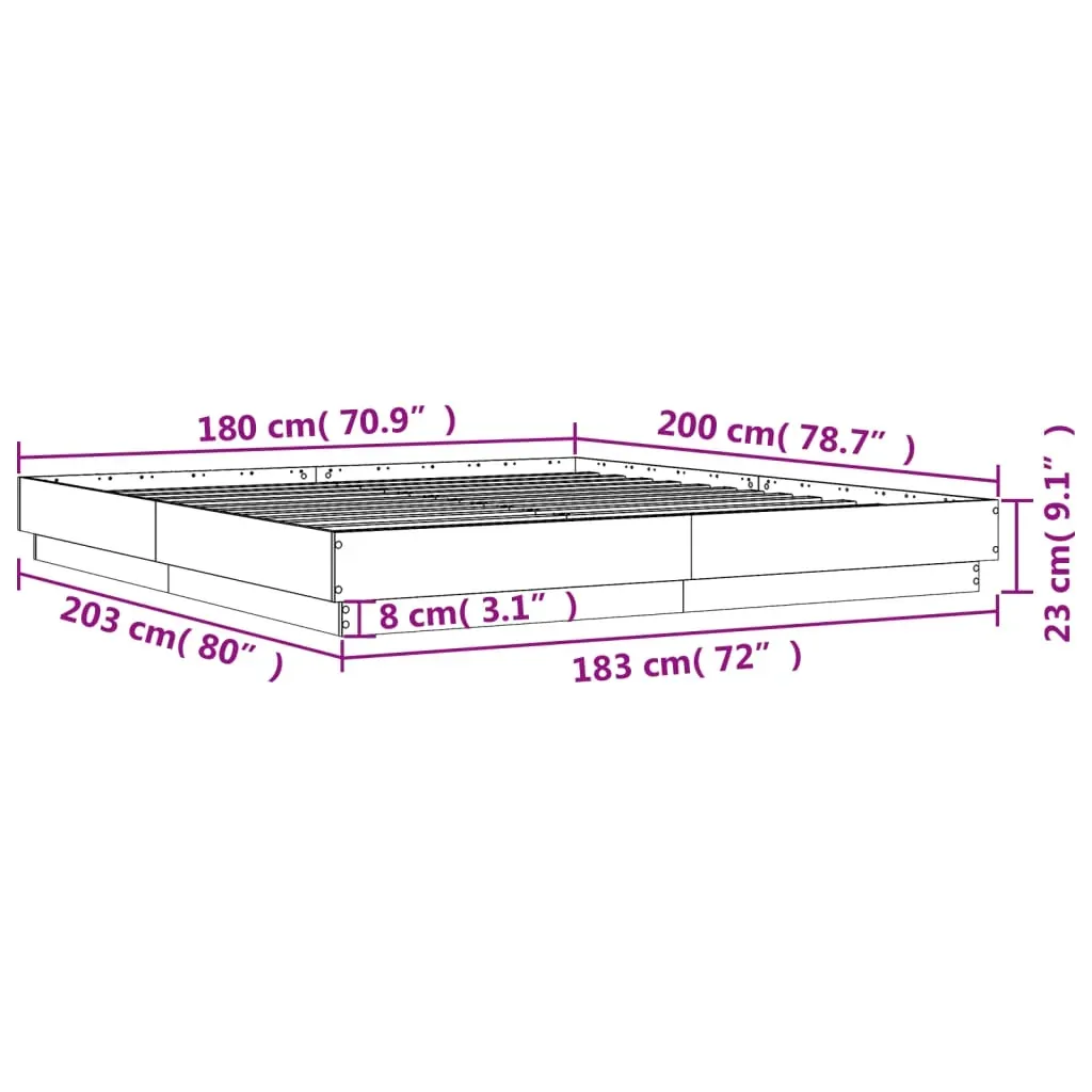 Bed Frame without Mattress White 183x203 cm King Price