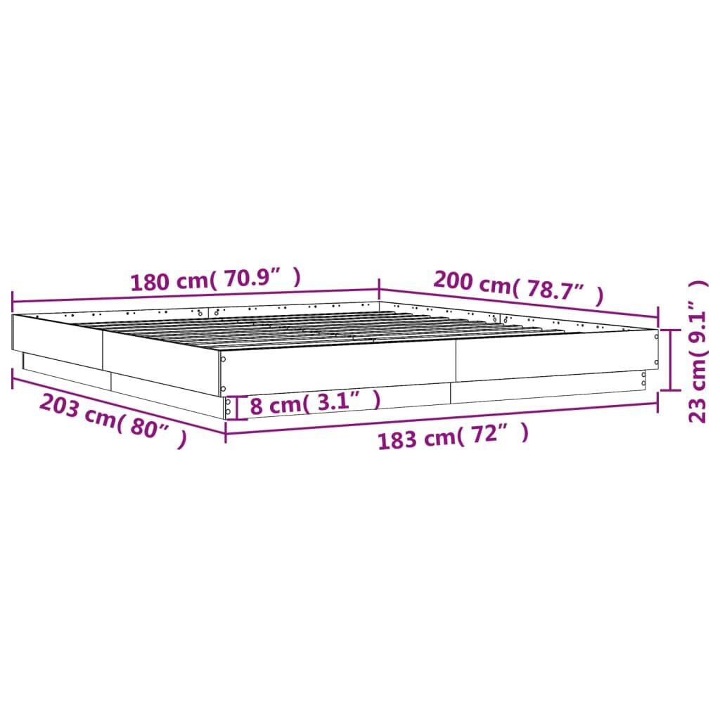 Bed Frame without Mattress Black 183x203 cm King Price