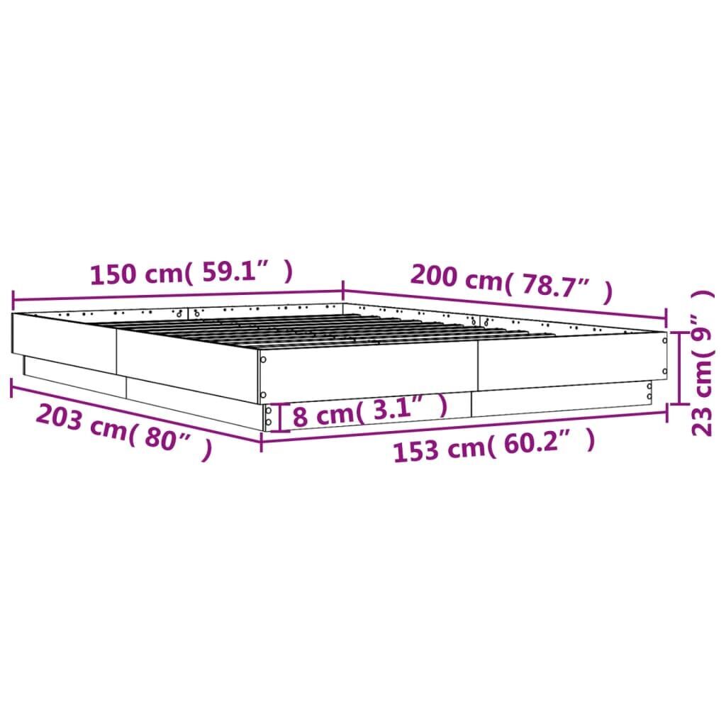 Bed Frame without Mattress Sonoma Oak 150x200 cm Price