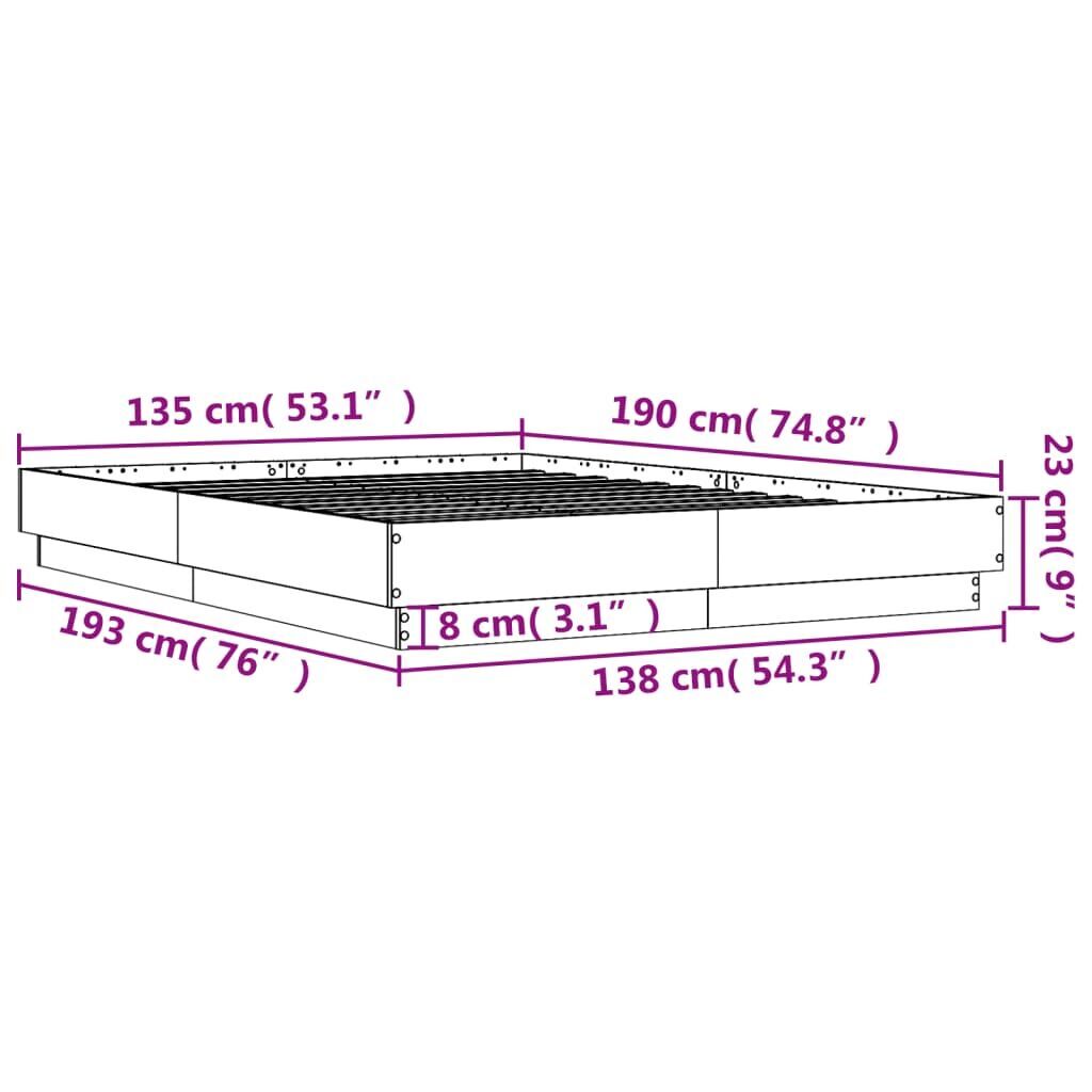 Bed Frame without Mattress Sonoma Oak 135x190 cm Price