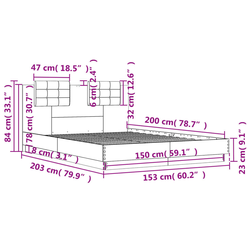 Bed Frame without Mattress White 150x200 cm Price