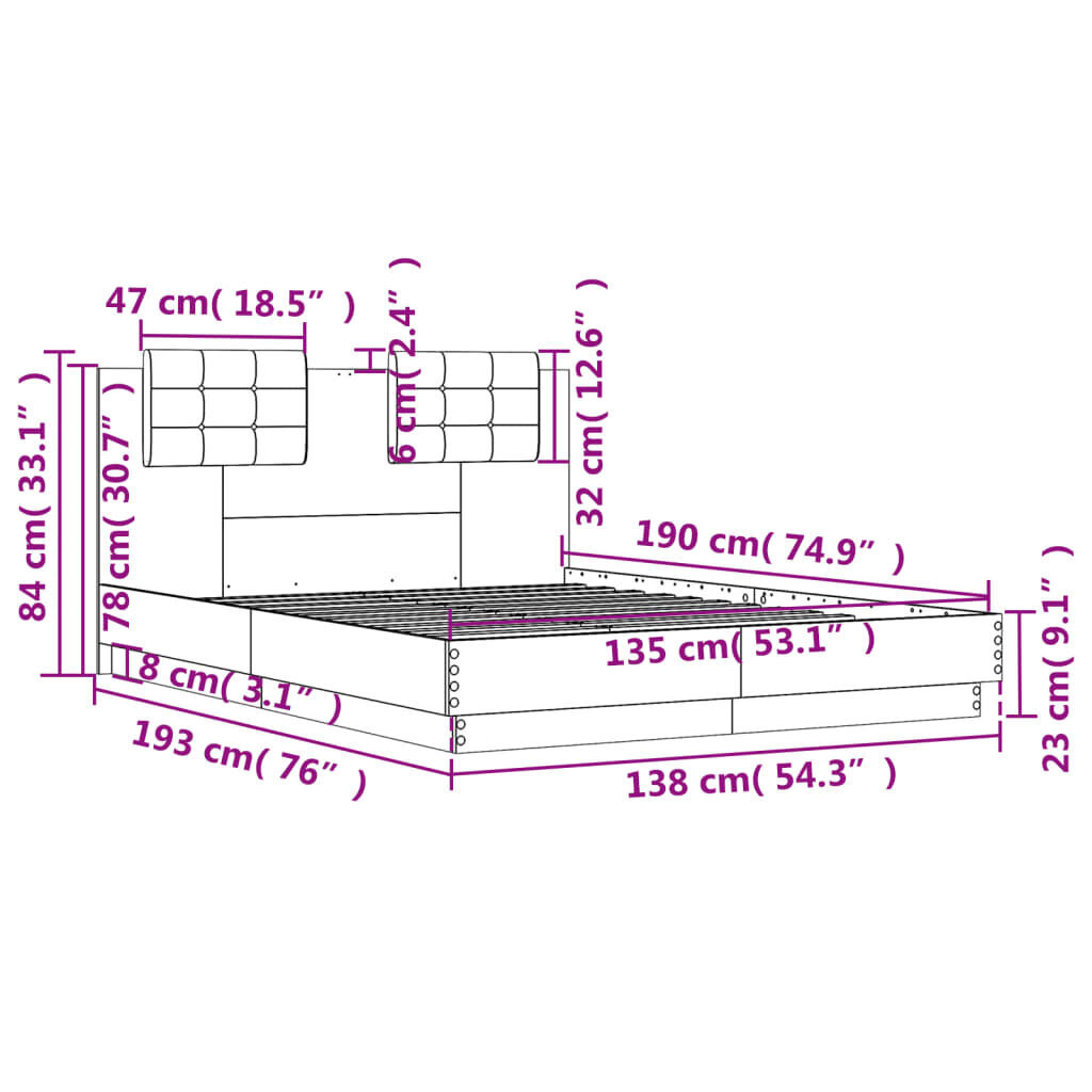 Bed Frame without Mattress White 135x190 cm Price