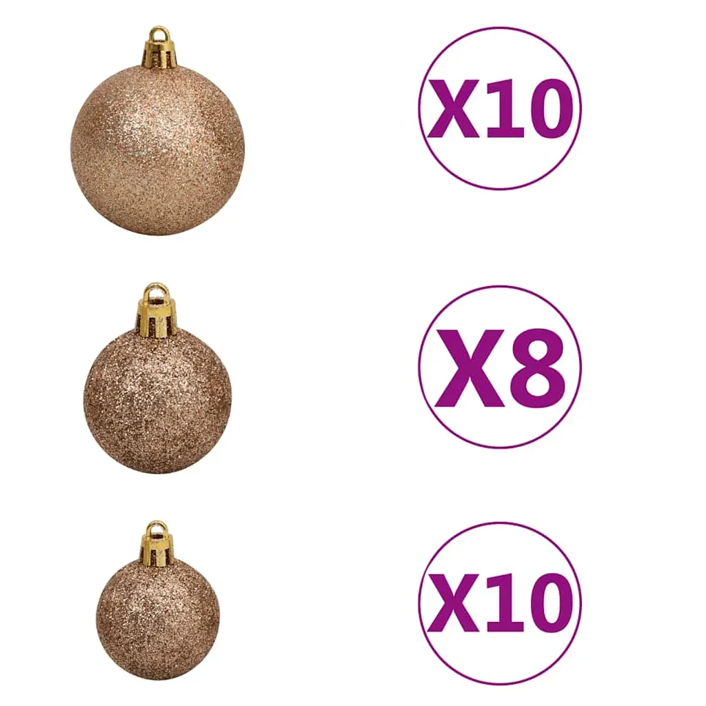 Slim Christmas Tree 300 LEDs & Ball Set & Flocked Snow 270 cm Price