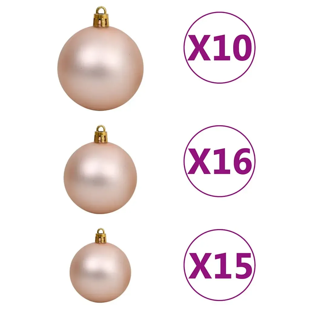 Artificial Hinged Christmas Tree with 300 LEDs & Ball Set 210 cm Price