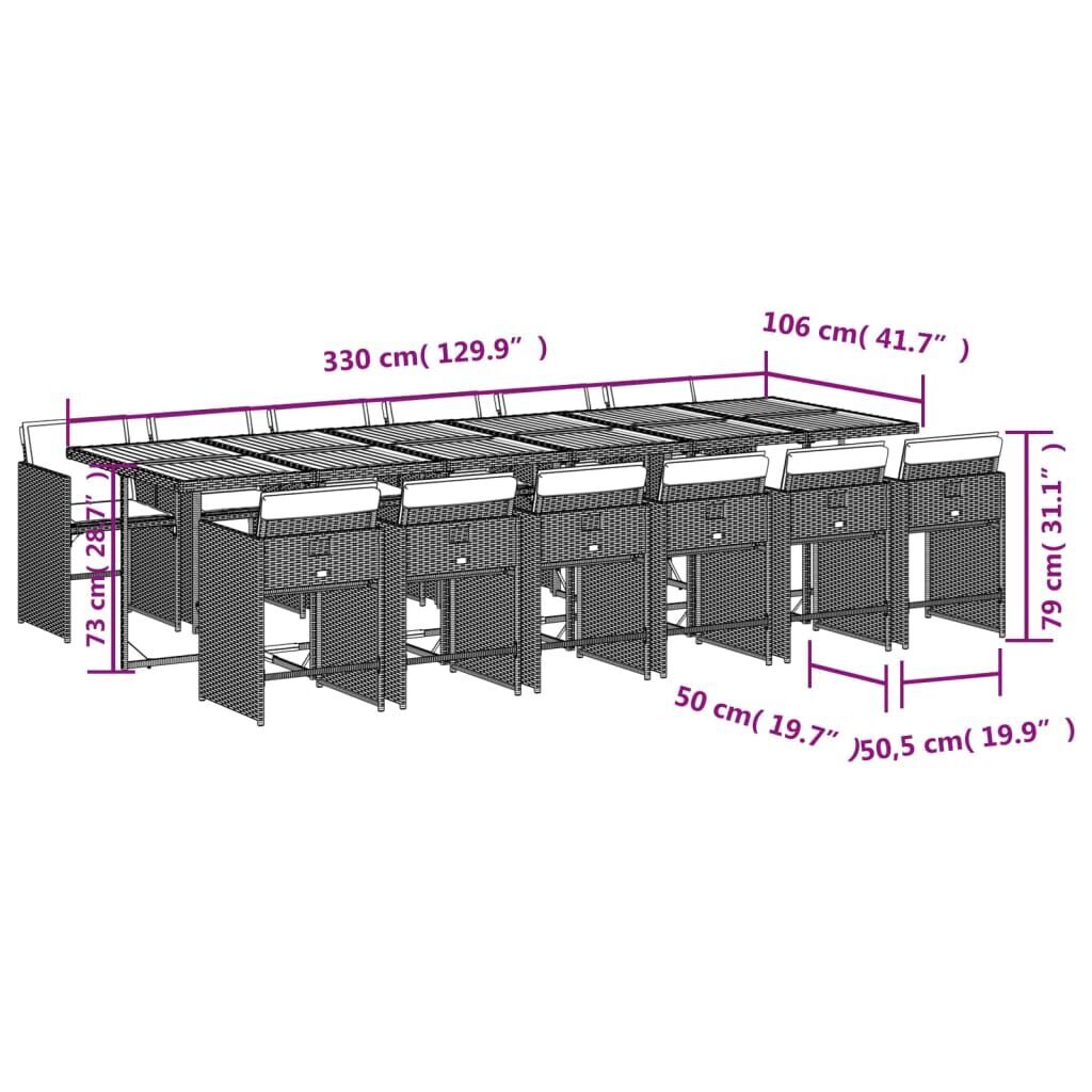 13 Piece Garden Dining Set with Cushions Black Poly Rattan Price