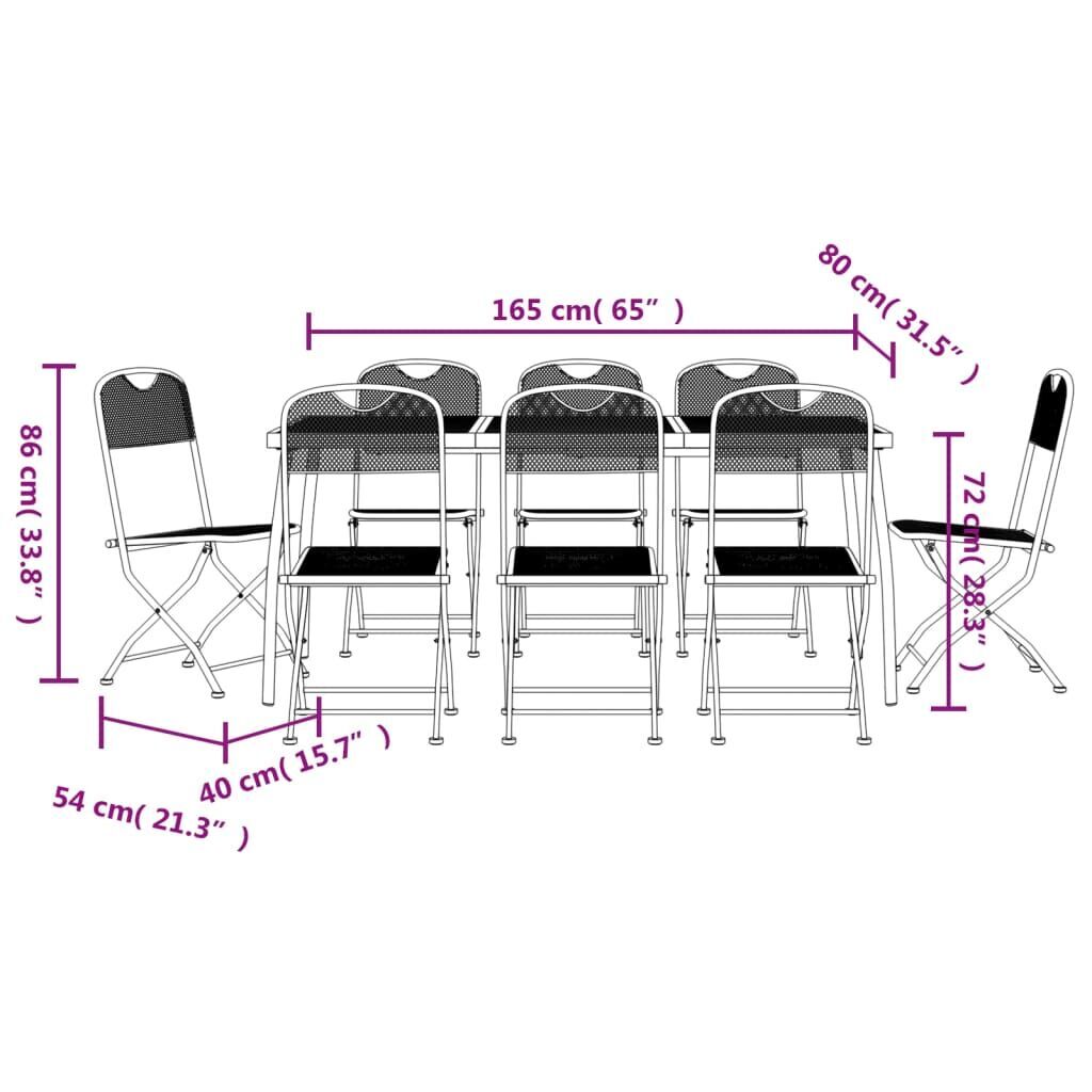 9 Piece Garden Dining Set Anthracite Metal Mesh Price