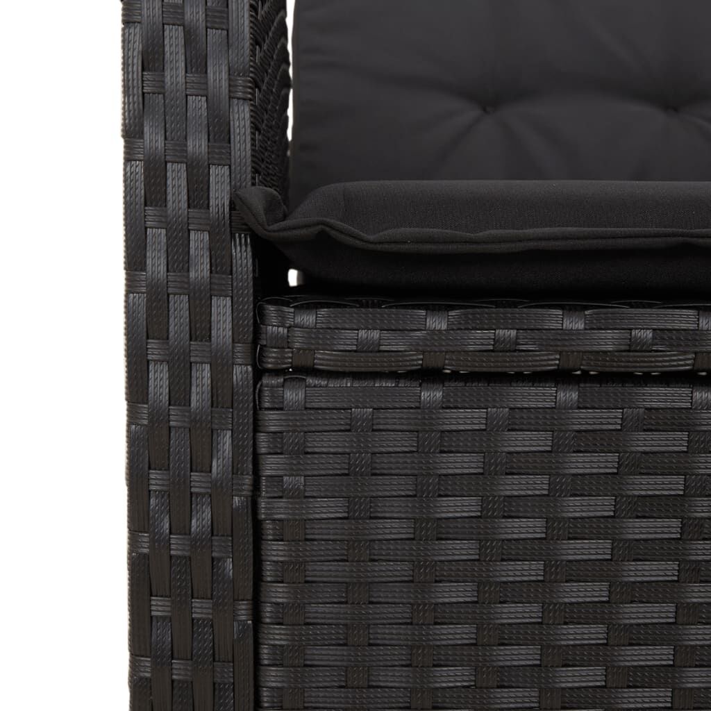 9 Piece Garden Dining Set with Cushions Black Poly Rattan Price