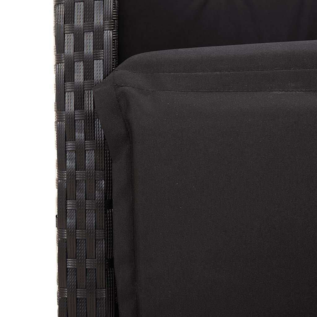 5 Piece Garden Dining Set with Cushions Black Poly Rattan Price