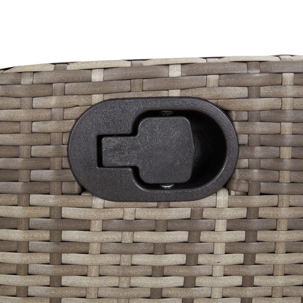 9 Piece Garden Dining Set with Cushions Grey Poly Rattan Price