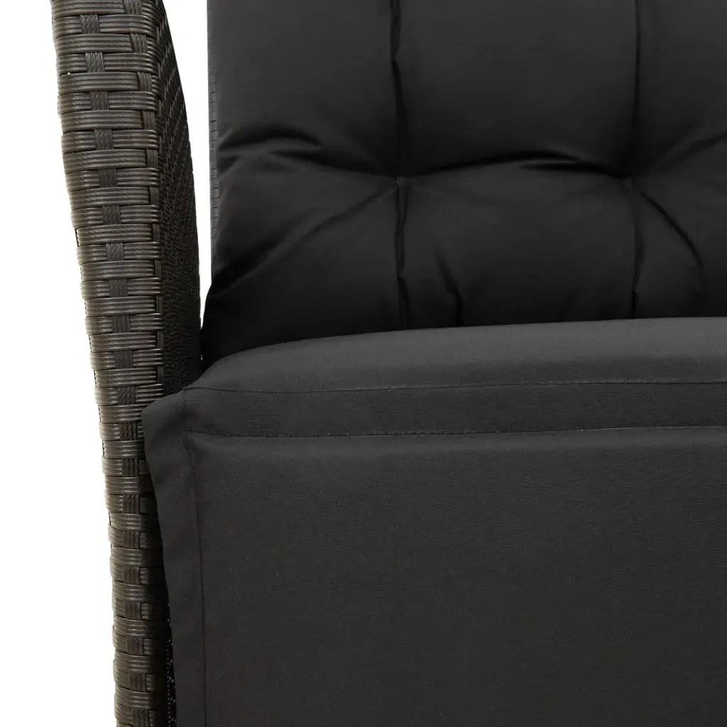 5 Piece Garden Dining Set with Cushions Black Poly Rattan Price