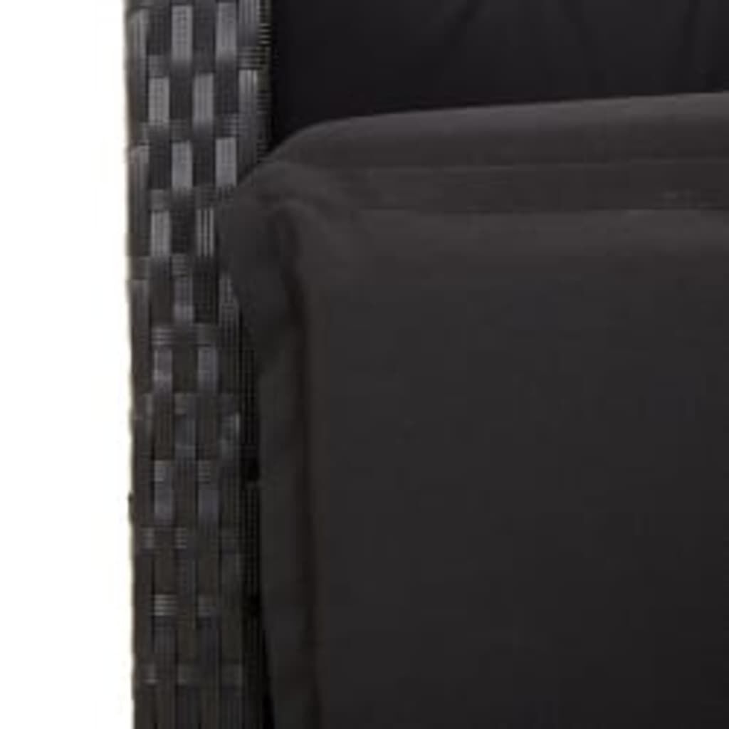 9 Piece Garden Dining Set with Cushions Black Poly Rattan Price