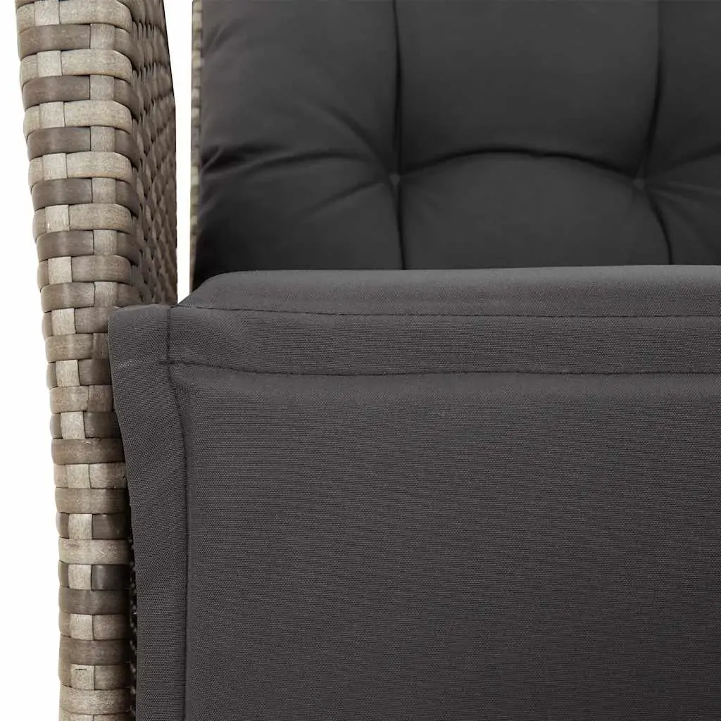 9 Piece Garden Dining Set with Cushions Grey Poly Rattan Price