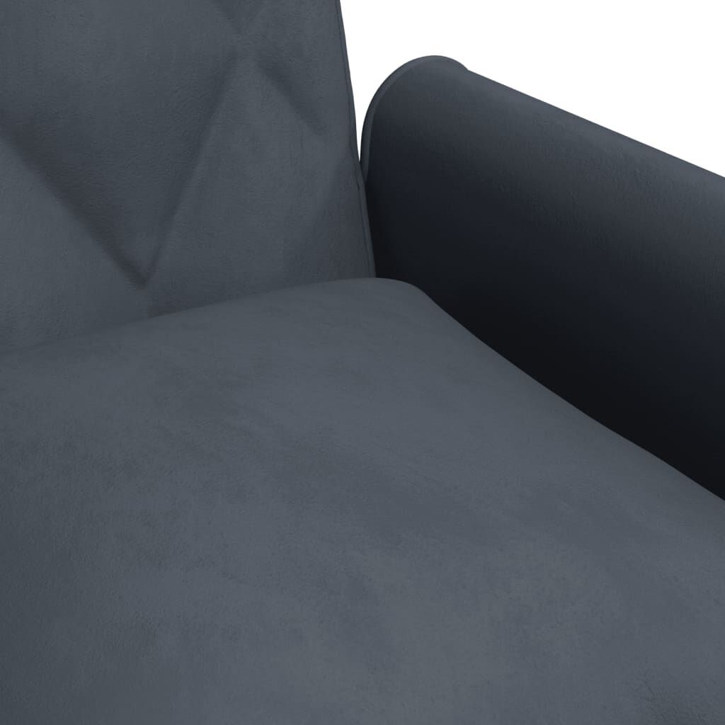 2-Seater Sofa Bed with Pillows and Footstool Dark Grey Velvet Price